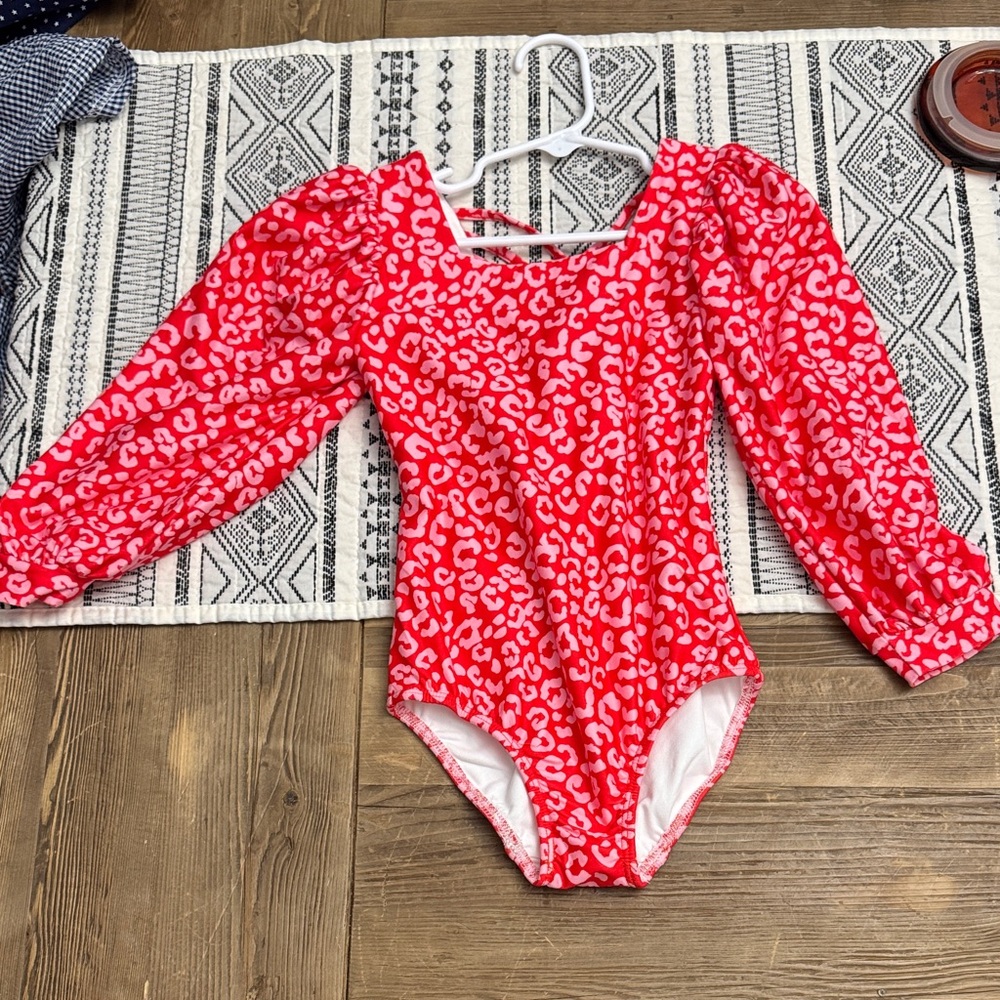 Red Leopard Print Gymnastics Leotard